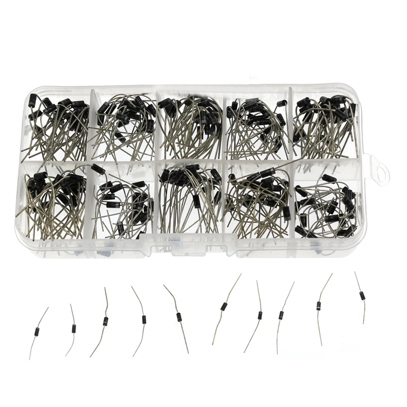 200PCS Diode Assortment Kit 10 Values Rectifier/Schottky Diode 1N4001-1N4007-1N5819 Assorted Set 200PCS
