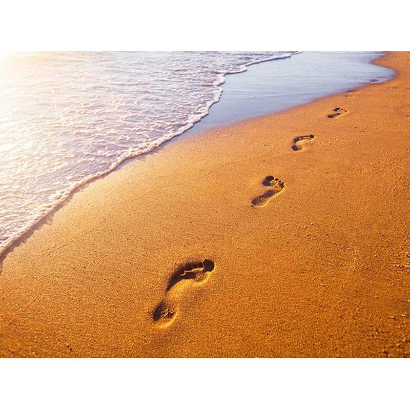 5D DIY Diamond Painting Beach Footprint Diamond Embroidery Full Mosaic Kits Cross Stitch Home Decor Handmade Gifts Square 20x30cm