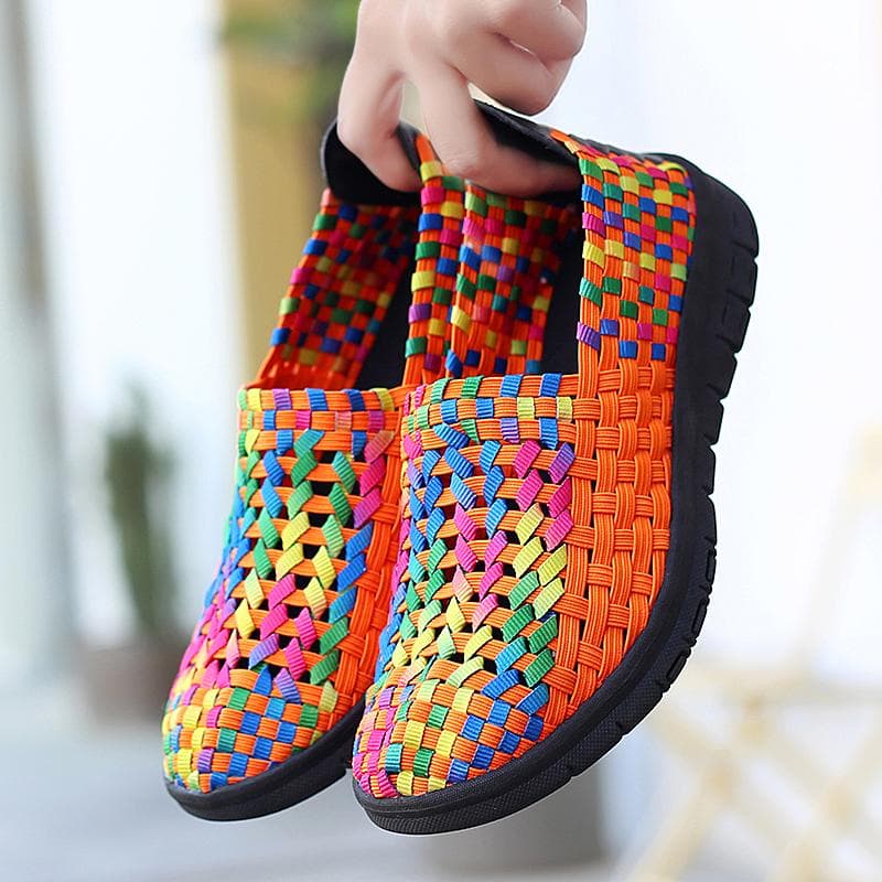 Summer Women Sneakers Comfort Casual Nurse Plus Size Flats Loafers Soft Beach Walking Sports Shoes Lightweight Slip On EU: 42
