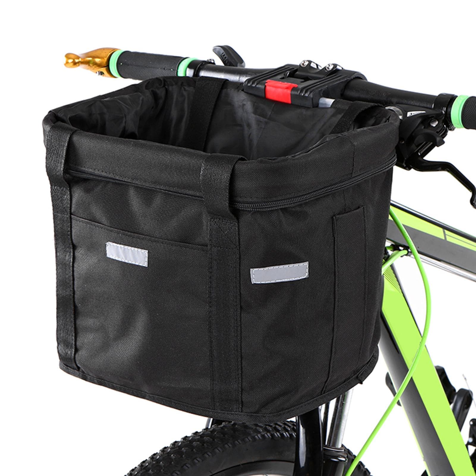 Bicycle Front Basket Removable Waterproof Bike Handlebar Basket Pet Carrier Frame Bag 34 x 24 x 24.5cm black