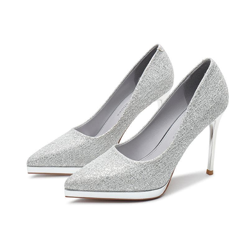 Korean Style Sexy High Heel Pumps Women's New Waterproof Platform Stiletto Pointed High Heel Shoes for Spring and Autumn 39