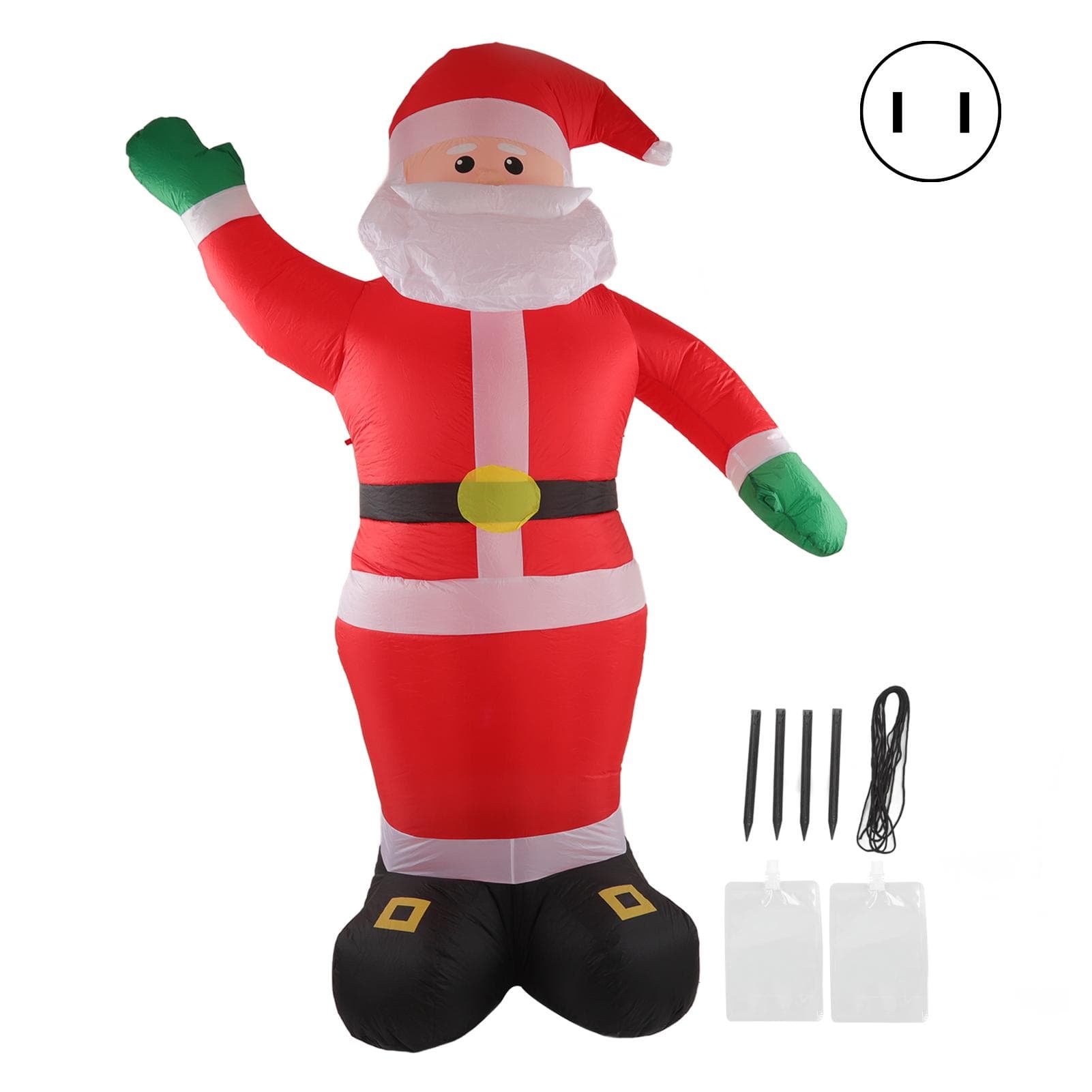 Inflatable Santa Waterproof Built in LED Christmas Outdoor Decoration with Green Hands for Lawn