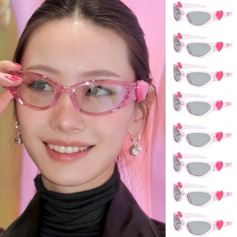 8pcs Y2K Trendy Sunglasses Set Women Men Oversized Wrap Around Punk Goggles Sports Shades Eyewear