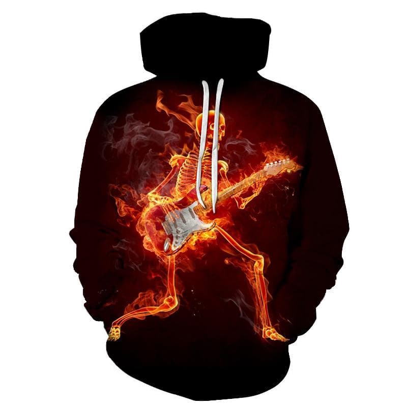 2022 New Colorful Flame Hoodie 3D Sweatshirt Men/Women Hooded Autumn And Winter Coat mens Clothing funny Jacket black Hoodies L