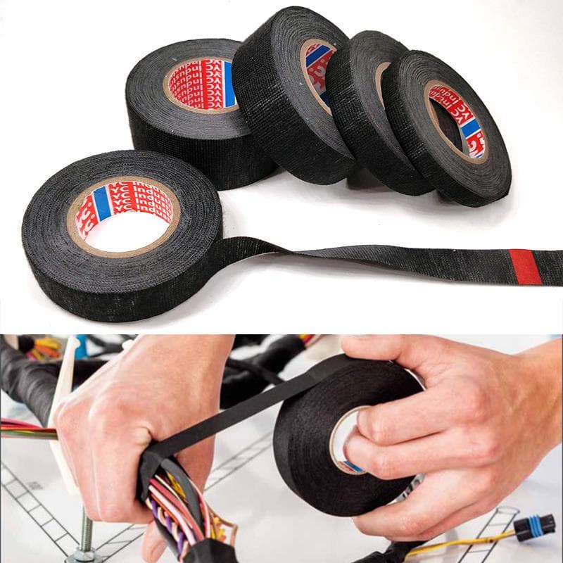 15/25 Meter Heat-resistant Flame Retardant Tape Coroplast Adhesive Cloth Tape For Car Cable Harness Wiring Loom Protection 15MM*25M
