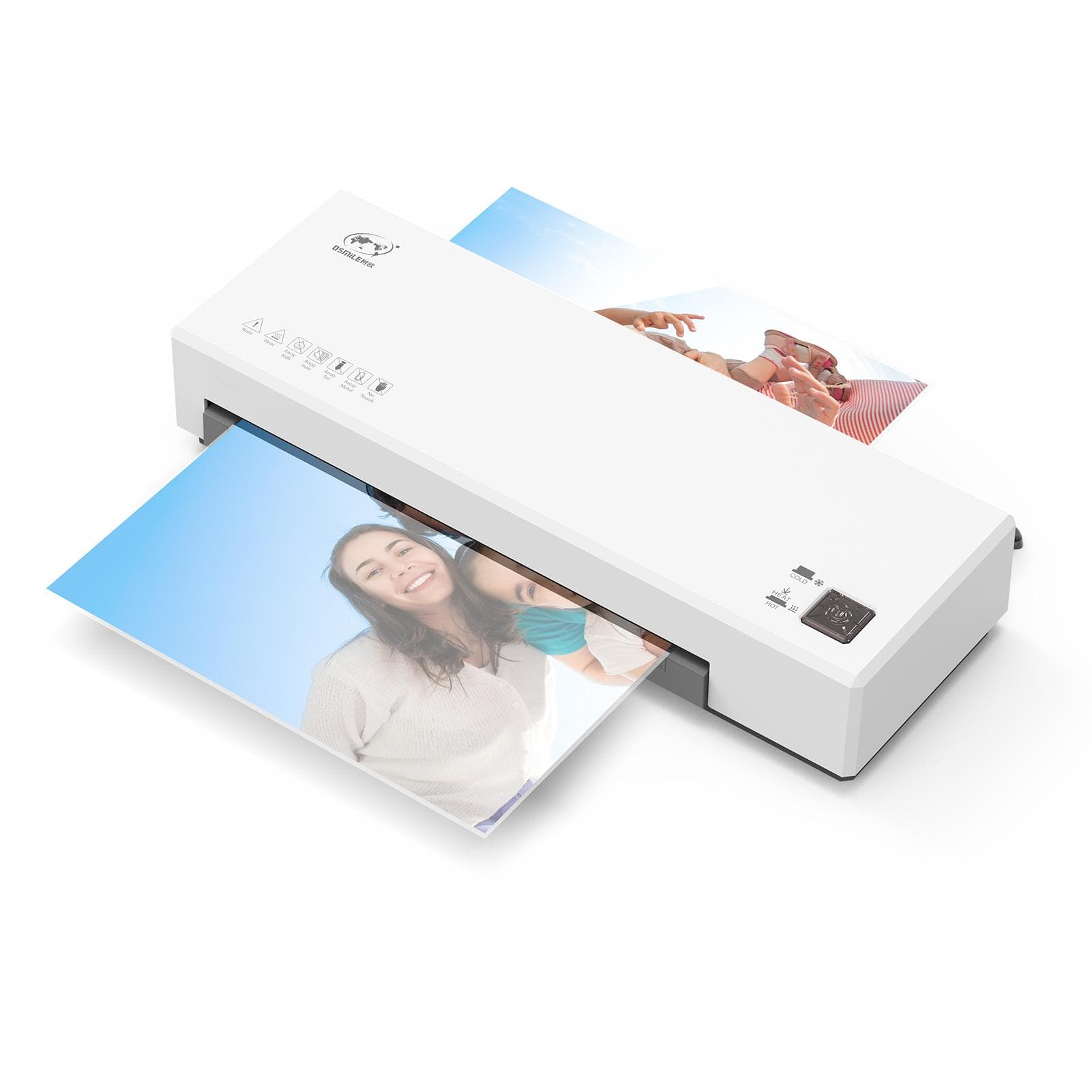 OSMILE Desktop Laminator Machine Set A4 Size Hot and Cold Lamination 2 Roller System 9 inches Max US Plug