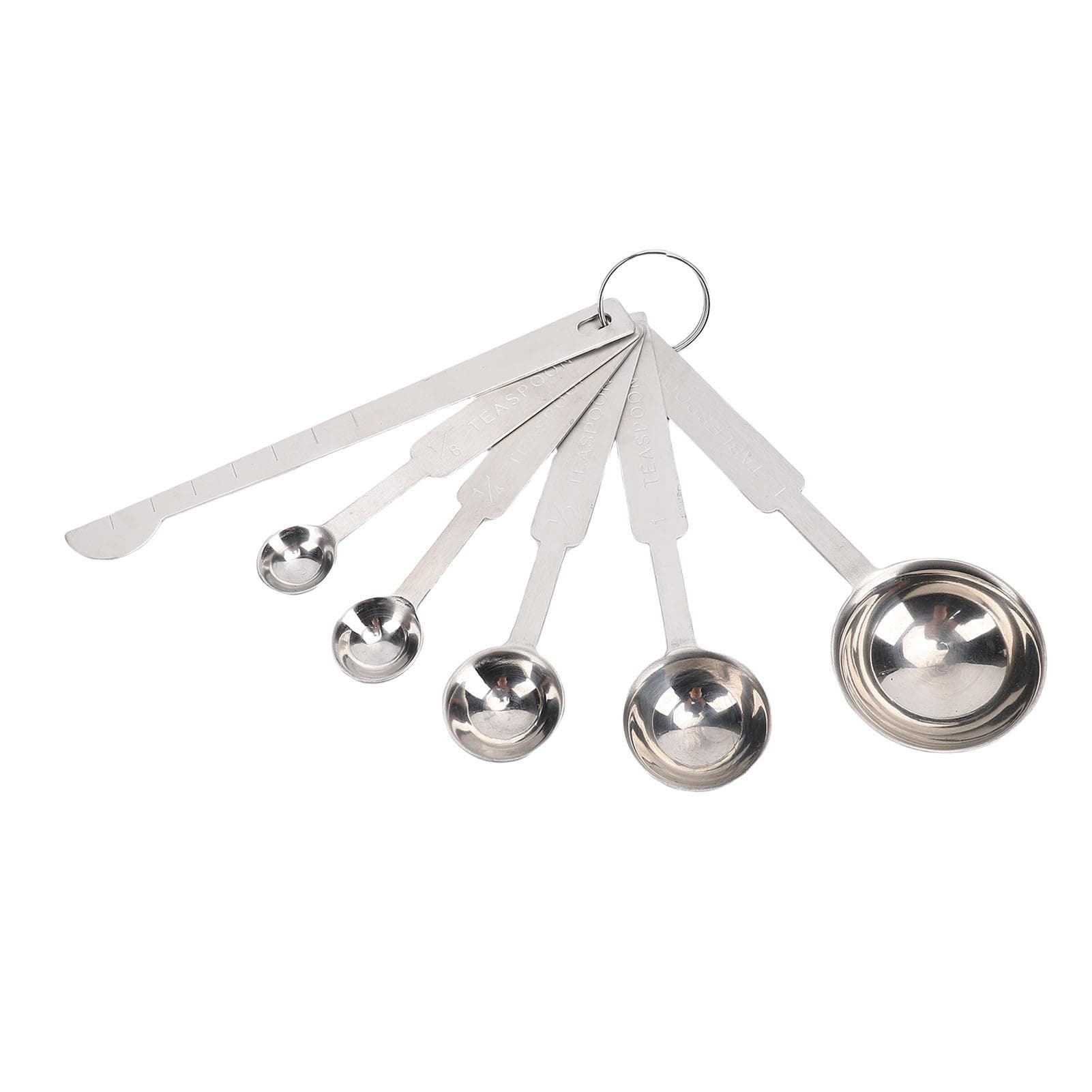 5PCS Measuring Spoons Set 0.5ml 1.25ml 2.5ml 5ml 15ml Multi Specification Portable Polished 304 L(for 6.5-9kg)