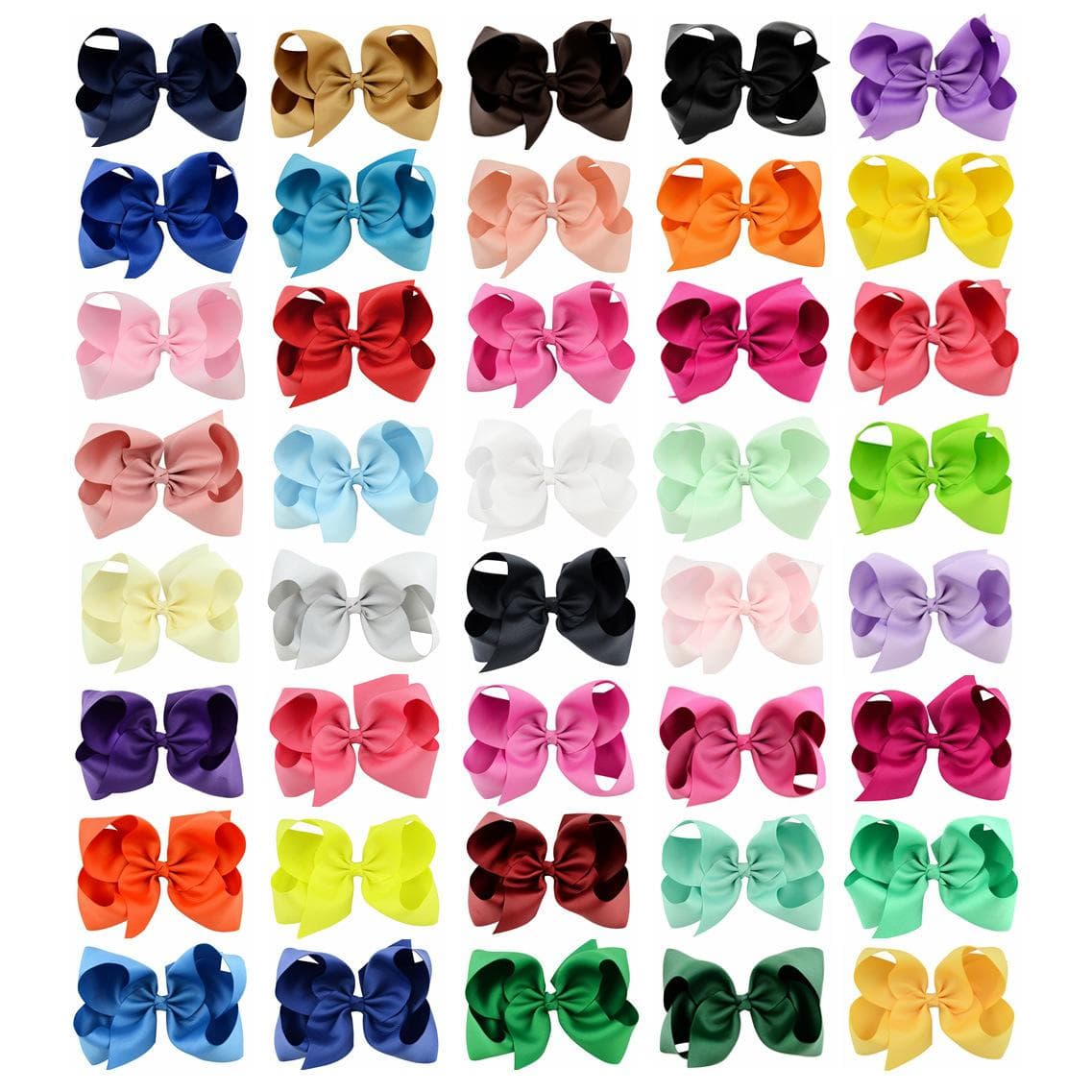 40 ColorBest Selling in Europe and America 6 Inch Children's Bow Knot Hairpin Head