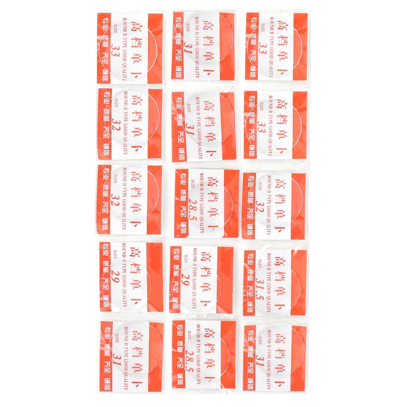 15Pcs Watch Glass Lens Mineral Convex Surface Concave Back Arch Measuring Cup Lid 26?33mm