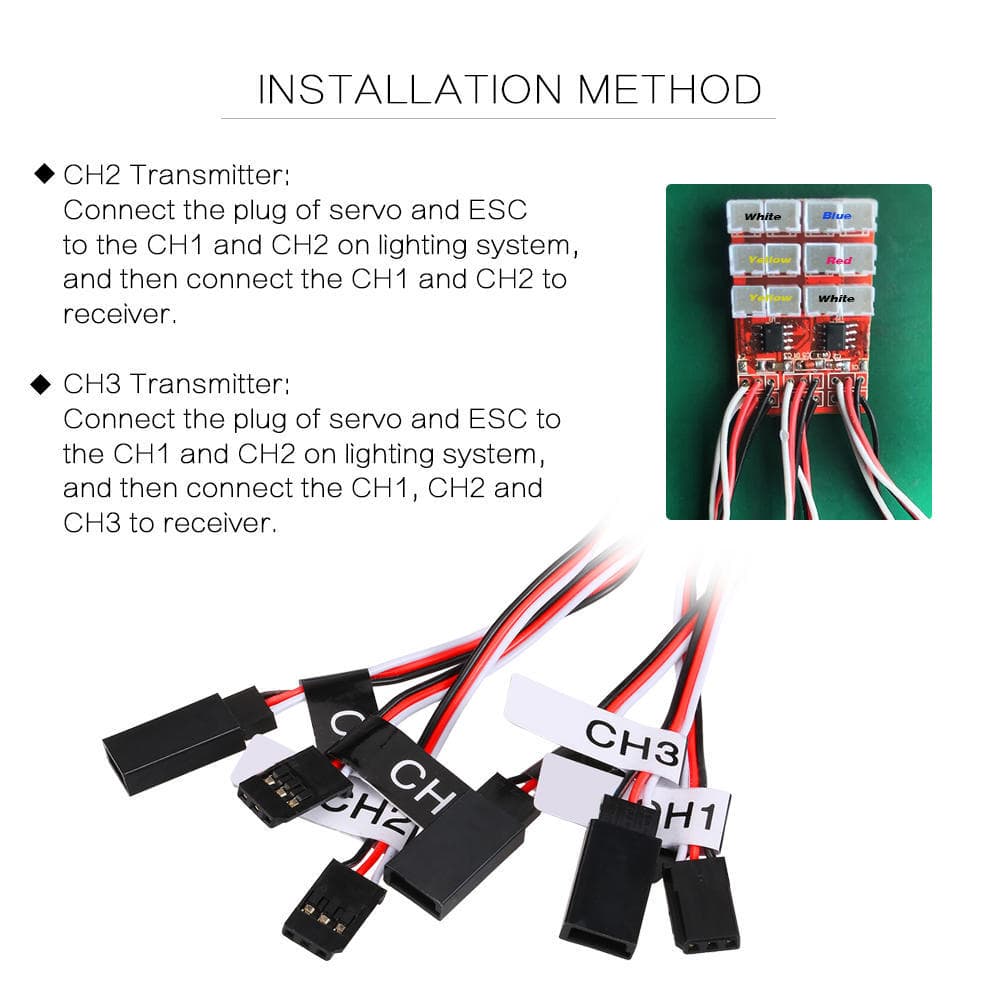 12Kit LED Lighting Kit Smart Brake Simulation Flash Light RC