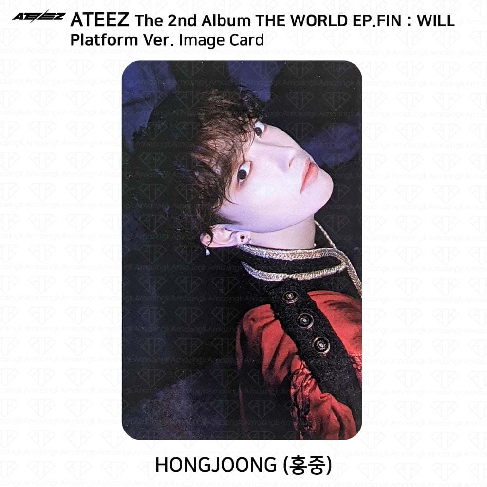 ATEEZ The 2nd Album WORLD EP.FIN WILL Platform Ver. Photocard Polaroid Sticker Hongjoong - Image Card