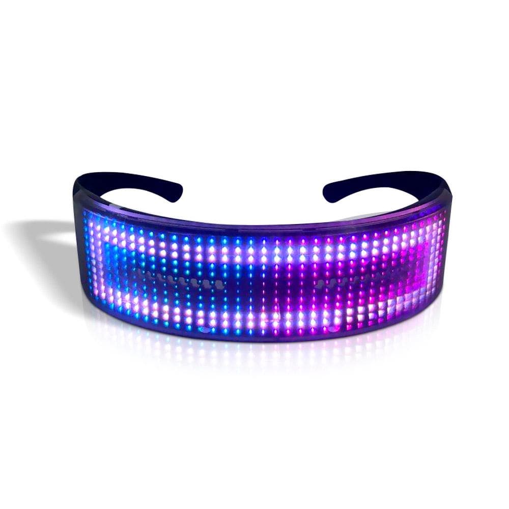 LED Party Glasses BT APP Control LED Light Up Glasses Flashing Glowing Luminous Glasses USB black