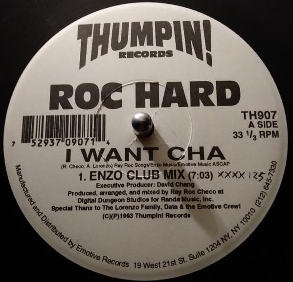12inch Record RAY ROC CHECO - I Want Cha TH907 Thumpin! Record 1993 US Dance & Electronica Used