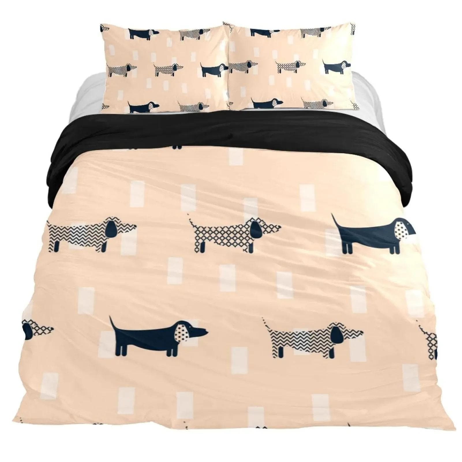 Dachshund Duvet Cover Set Cartoon Style Dachshunds King Size Bedding Set for Dog Lovers Kids Teens 23pcs Twin Comforter Cover EU Single 135x200cm