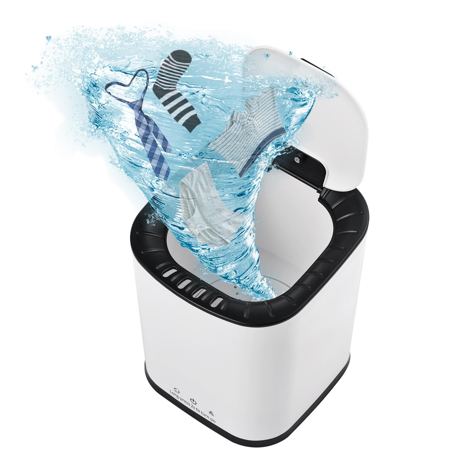 Portable Washing Machine for Underpants Underwear Sock 2L Capacity Mini Laundry Machine Turbine EU Plug white