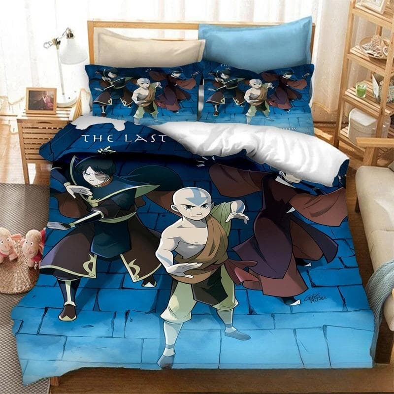 3D Print Avatar The Last Airbender Bedding Set Double Twin King Duvet Cover Comforter Pillowcase Boys Girls Adults Bedroom 155x220cm 3pcs