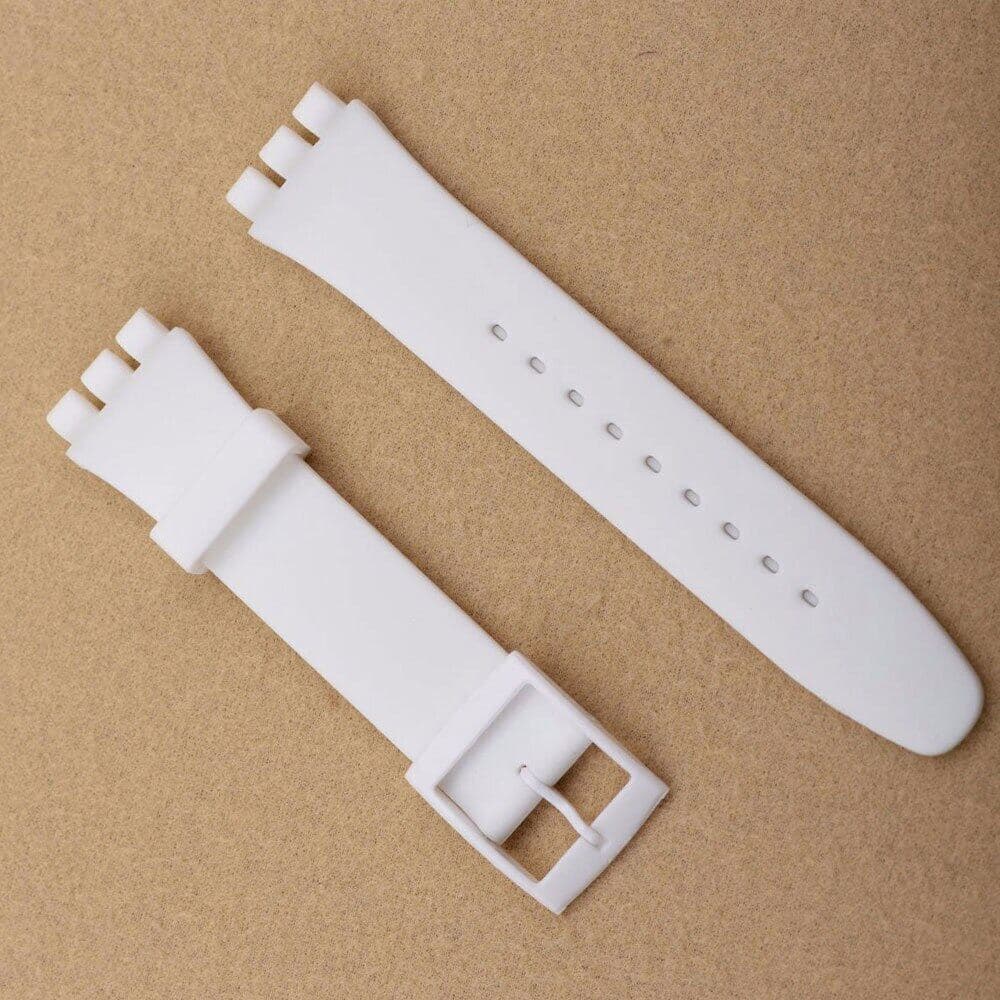 Silicone Strap For Swatch Soft TPU Watchband 17mm 19mm Rubber Strap For Men Women Belt Wristband 20mm Band Watch Accessories 17mm white