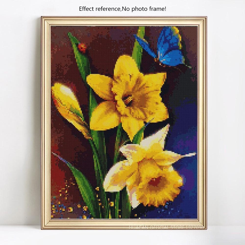 5d Diamond Painting Full Drill Round Flowers Diamond Embroidery Flower Diamond 20X30