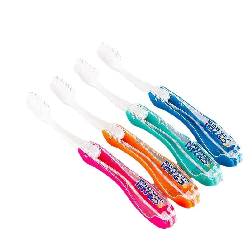 Folding Toothbrush Portable Disposable Travel Camping Toothbrush Tooth Oral Cleaning Tool Soft Toothbrush Personality Toothbrush blue
