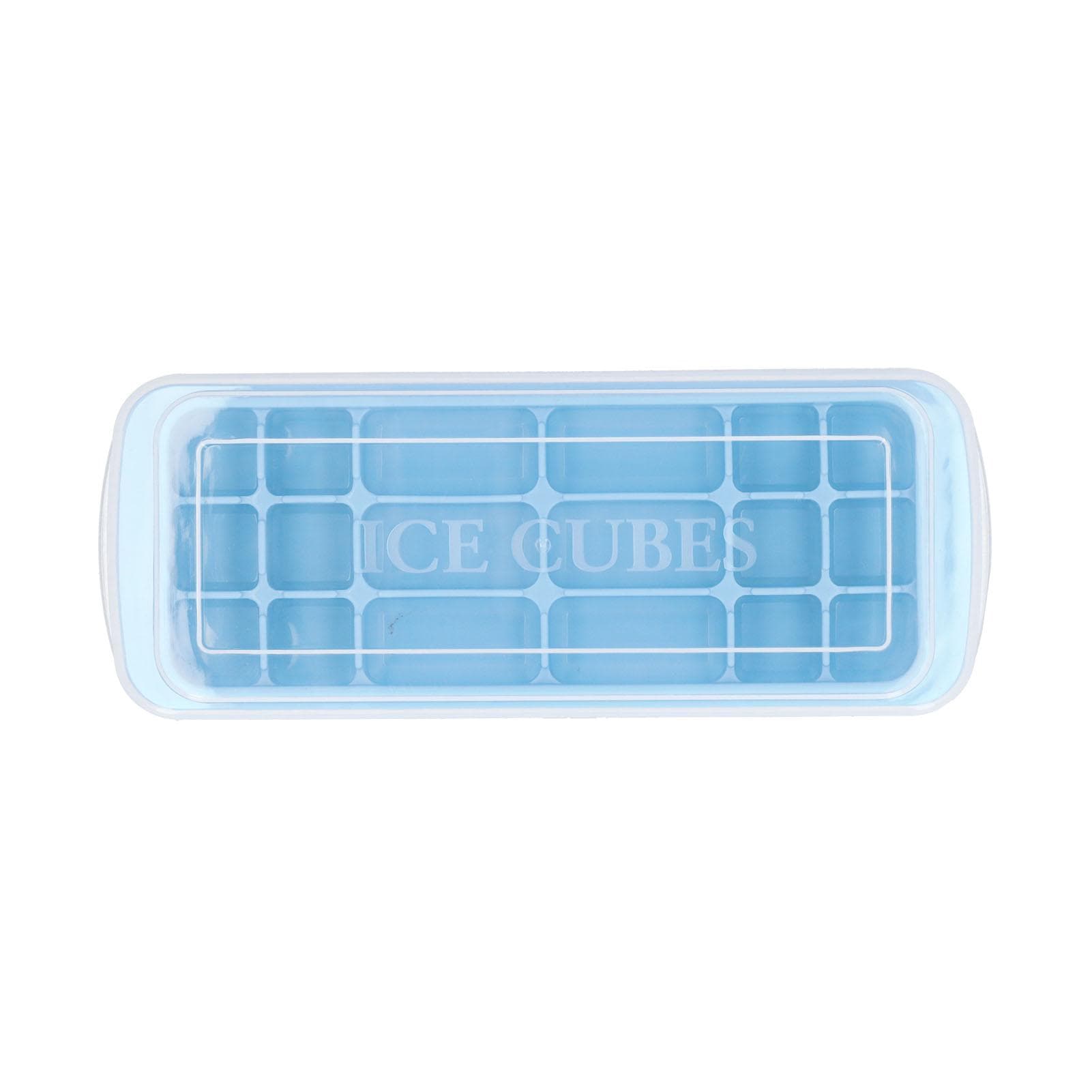 Blue MultiPurpose Silicone Ice Tray with Lid Rectangular Ice Cube Mold for Cake Sushi