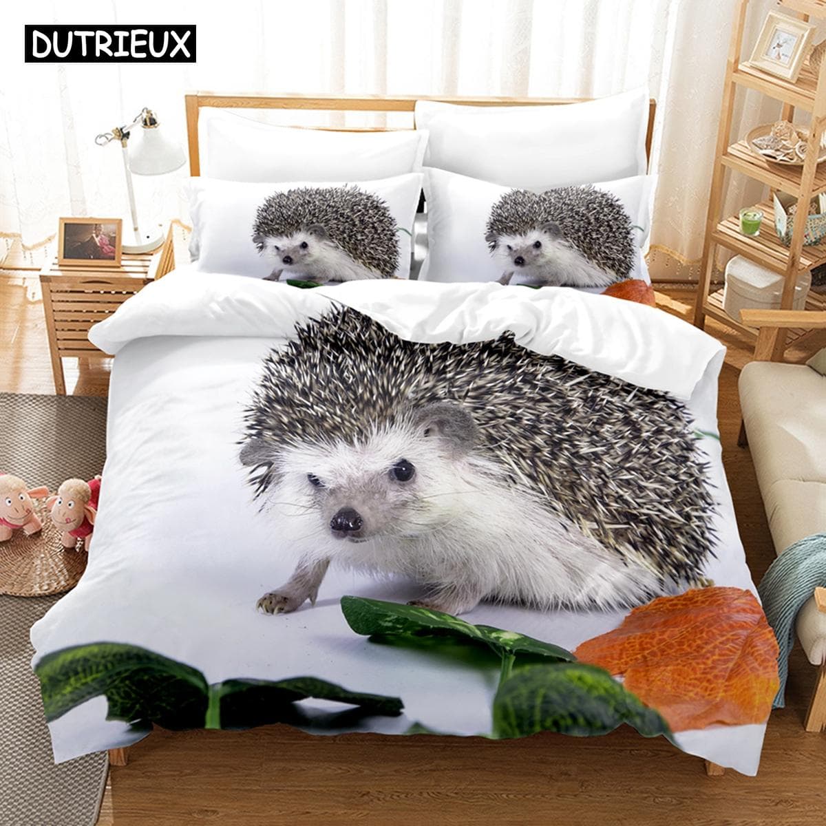3D New Hedgehog Bedding Sets Duvet Cover Set With Pillowcase Twin Full Queen King Bedclothes Bed Linen AU Queen(210x210cm)