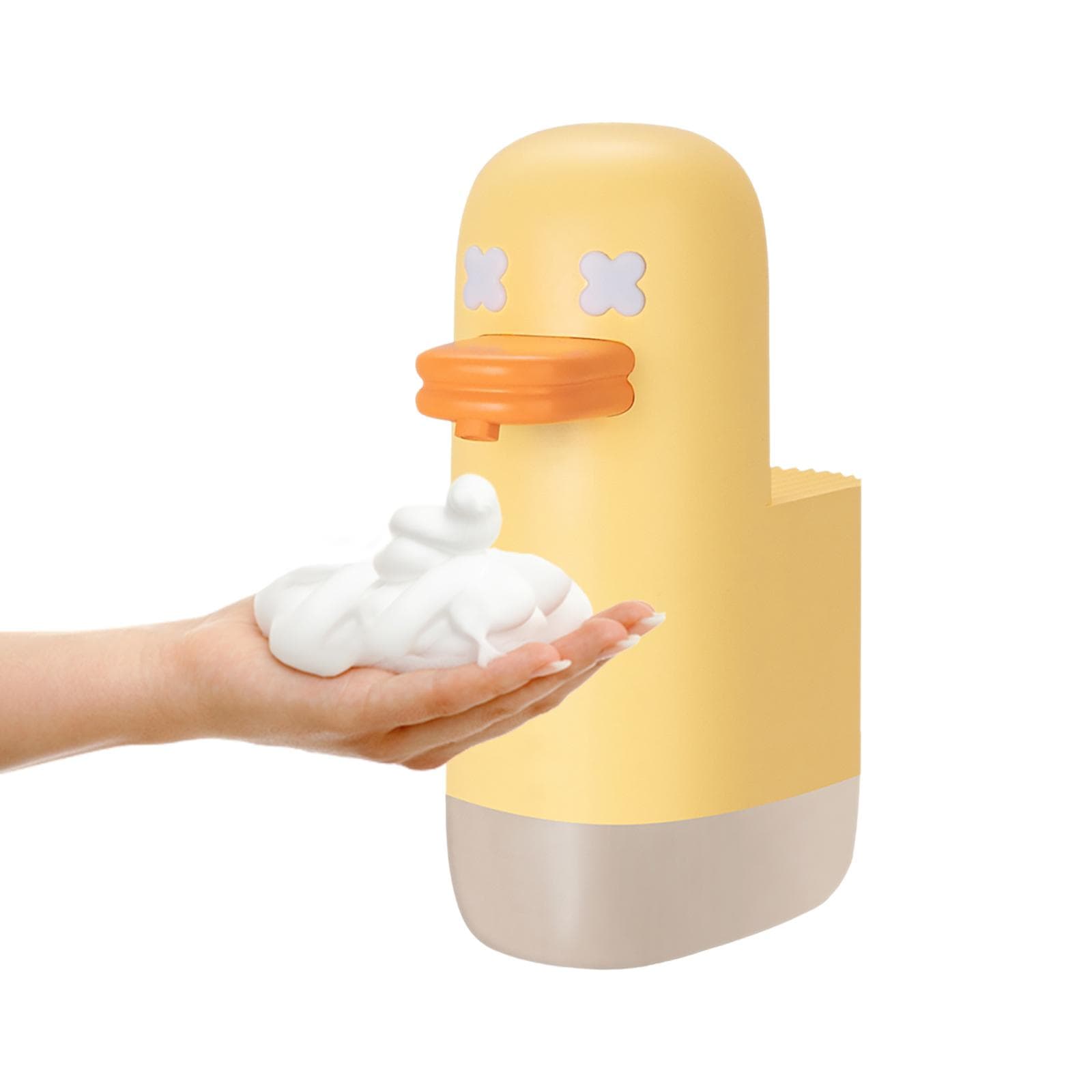 350mL Cute Duck Automatic Foam Soap Dispenser Touchless Foaming Soap Dispenser USB Powered Desktop yellow