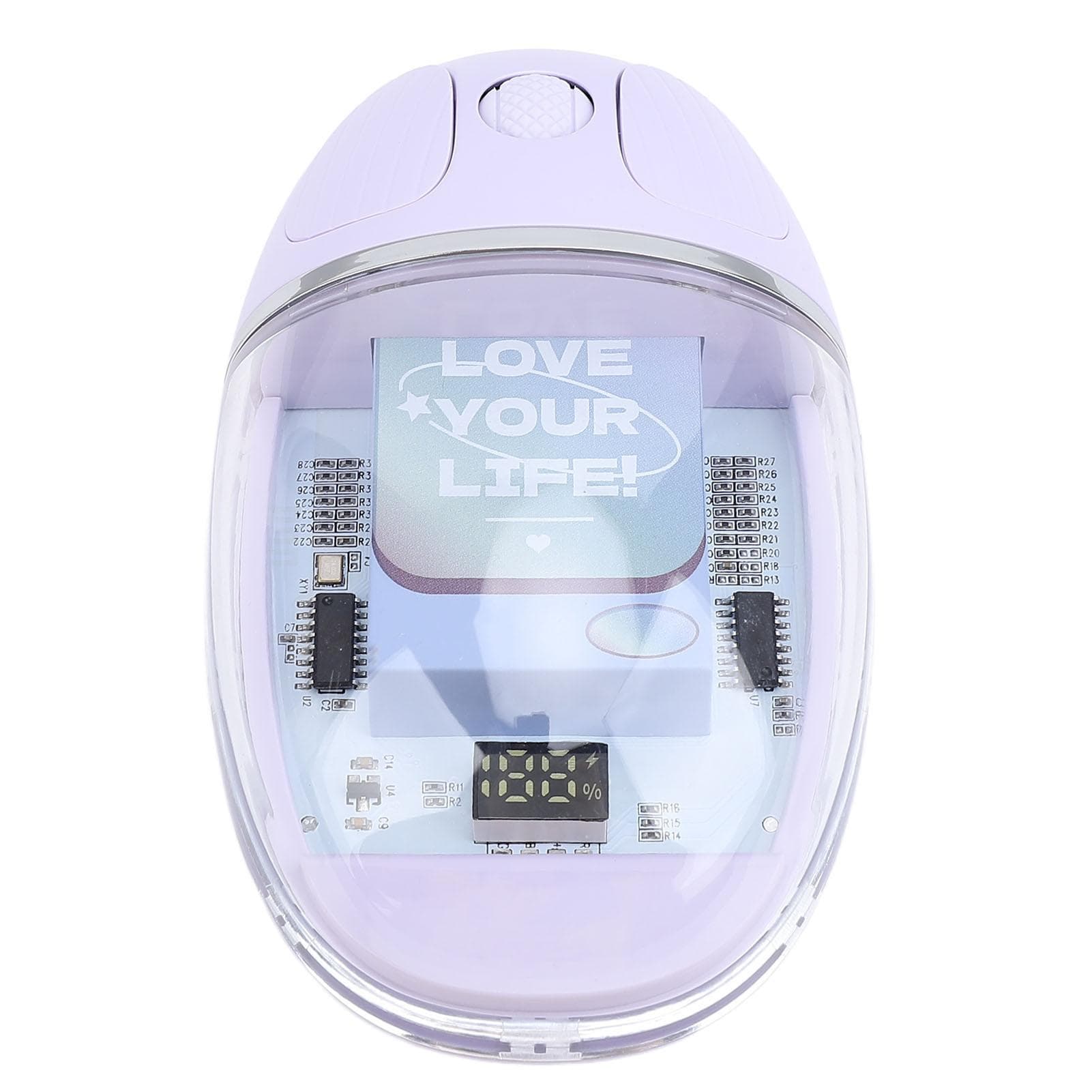 Bluetooth Wireless Mouse Dual Mode 2.4G Transparent PC Ergonomic Office Mute Mouse for Computer purple