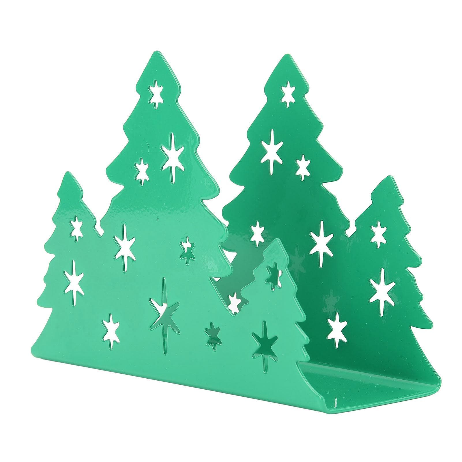 Napkin Holder Stainless Steel Christmas Tree Shaped Tissue Paper Towel Rack Storage Holder for Home green