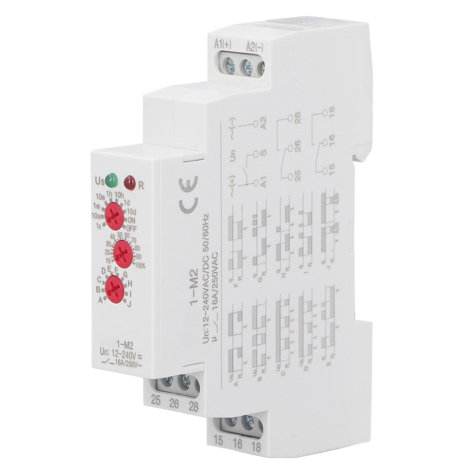 Time Relay Multifunctional Normally Open DIN Rail Delay Timer Switch AC DC 12?240V