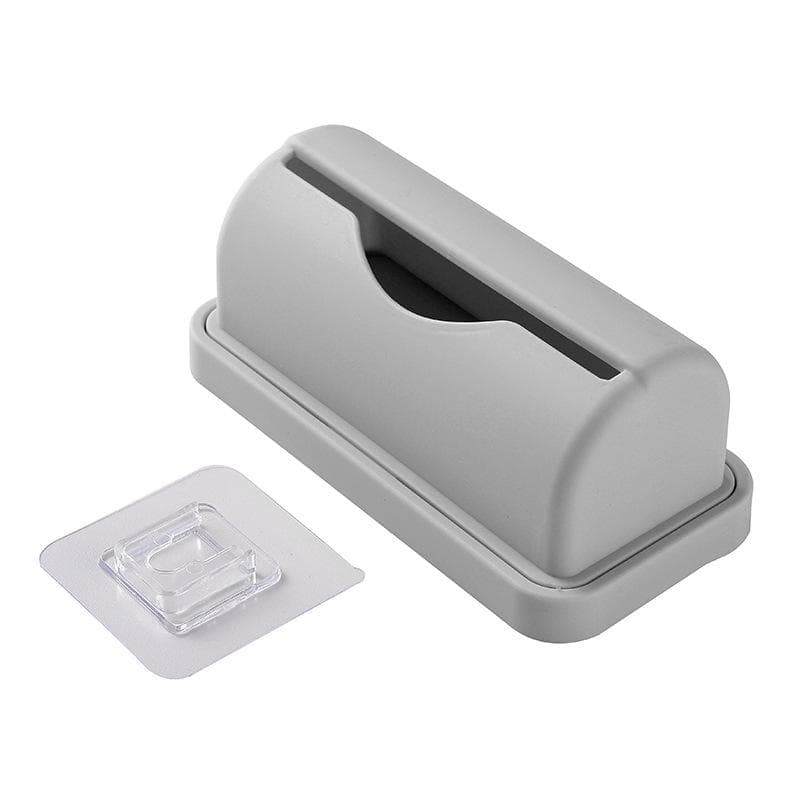 Toilet Garbage Bag Storage Box, No Punching, Simple Wall Mounted Collector, Kitchen Pull-out Sorting Garbage Box grey