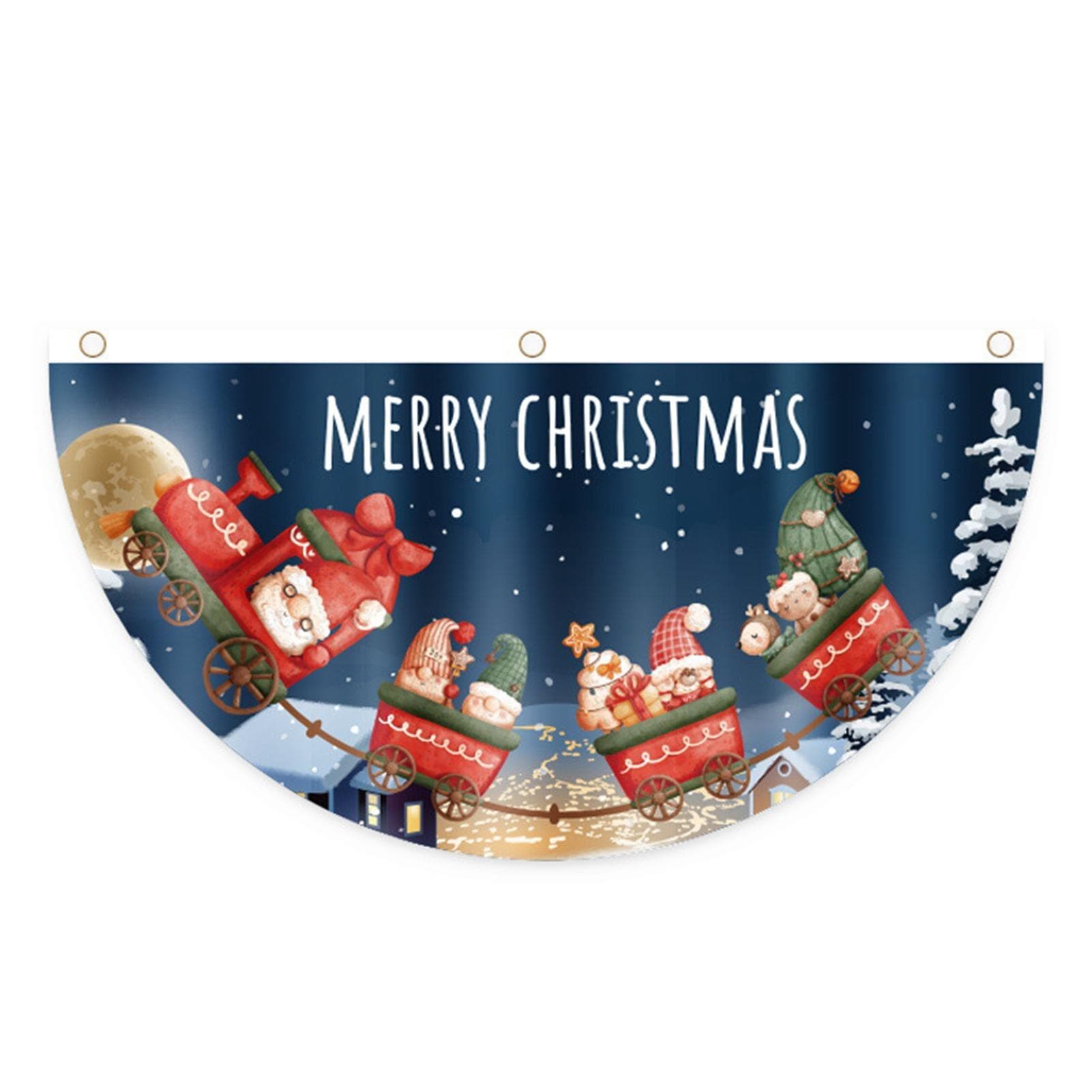 Christmas Fan Shaped Flags Outdoor Flag Doors Hang Christmas Decorations