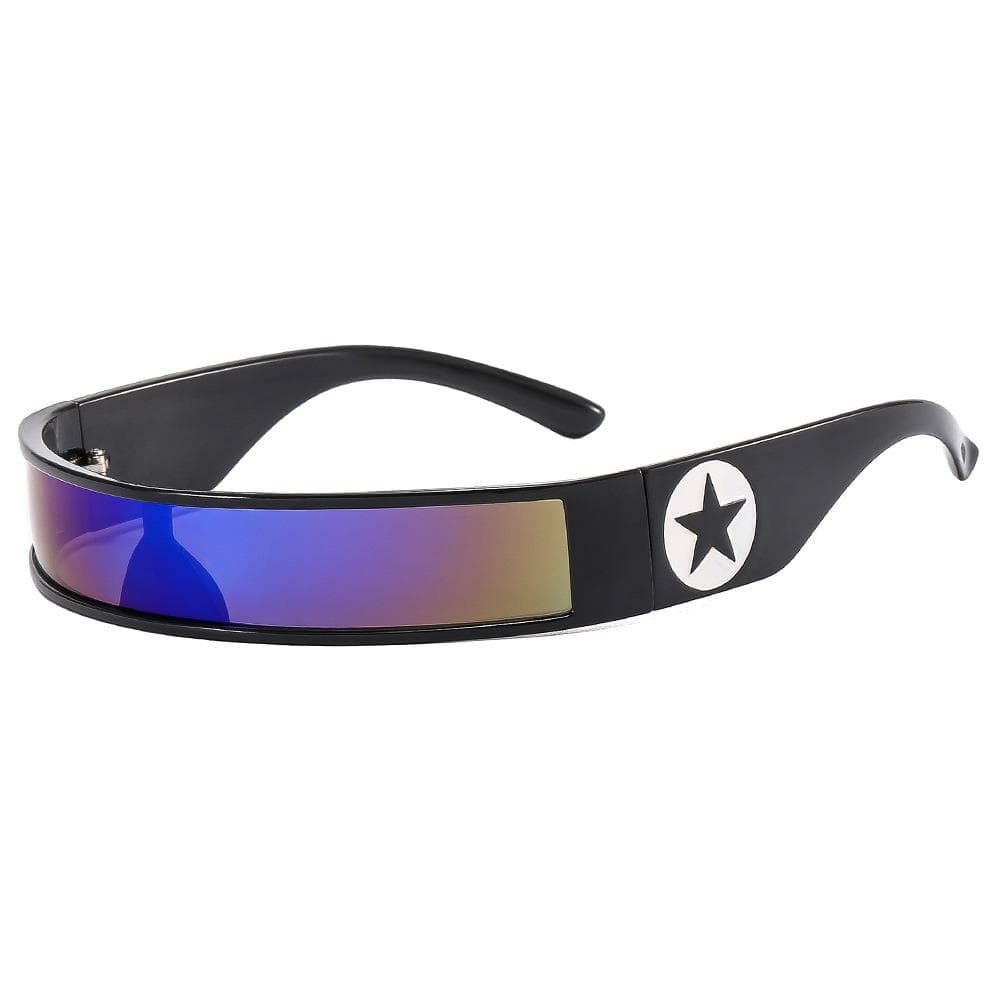 Futuristic Narrow Cyclops Visor Sunglasses UV400 Protection Luxury Men Glasses Stylish Costume Eyewear for Trendy Look As shown in figure