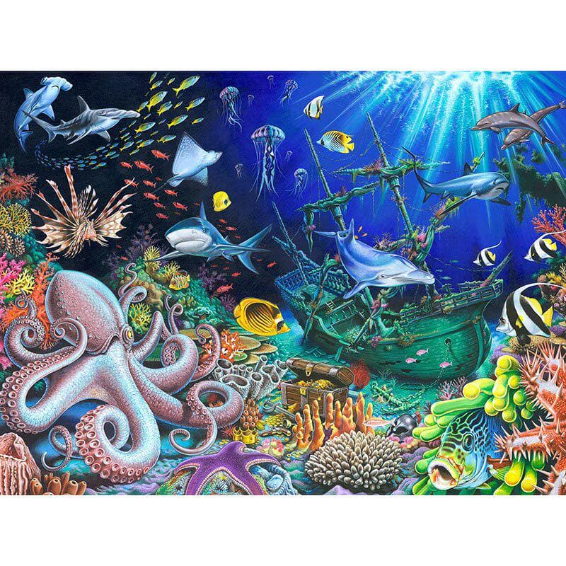Diamond Painting Cross Stitch Full Round Drill The underwater world Diamond Embroidery 20X30CM