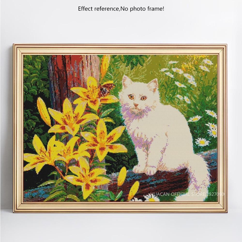 5D DIY Diamond Painting Animal Cat Embroidery Sale Full Round Diamond Mosaic Cross Stitch 20X30CM