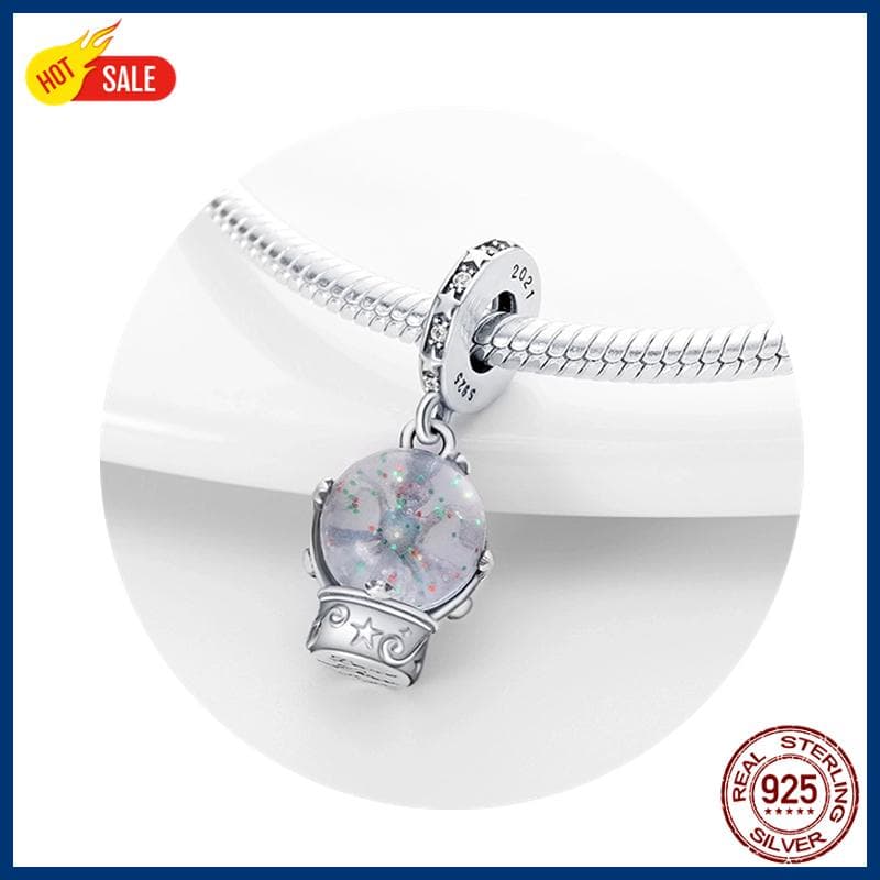 100% S925 Sterling Silver Firefly Charms Evil Eye Hot Air Balloon Blue Charms Fit  Original Bracelet DIY Jewelry Making