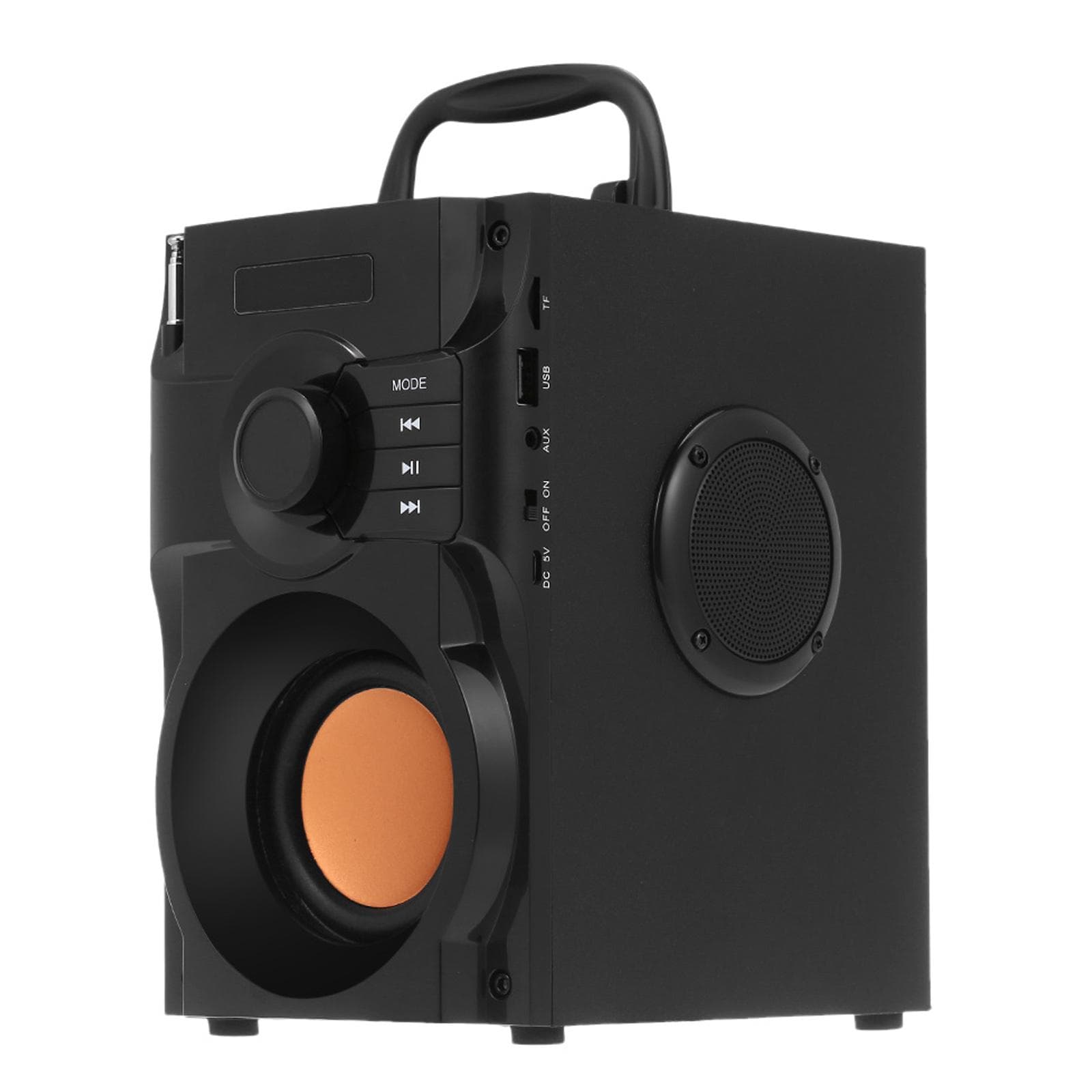 Big Power Wireless Bluetooth Speaker Stereo Subwoofer Heavy Bass Music Player AUX IN LCD Display FM black