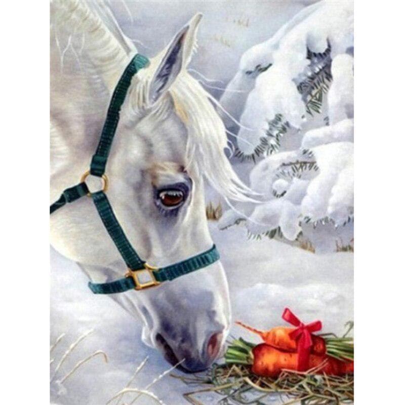 DIY 5D Diamond Painting Horse Animal Mosaic Full Round Drill Diamond Embroidery 20X30CM