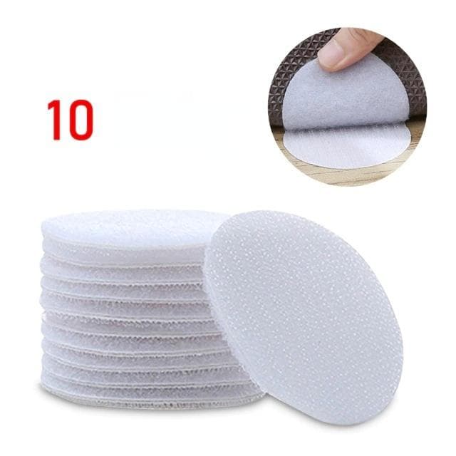 10Pcs Strong Self Adhesive Fastener Dots Stickers Adhesive Hook Loop Tape for Bed Sheet Sofa Mat Carpet Anti Slip Mat Pads white