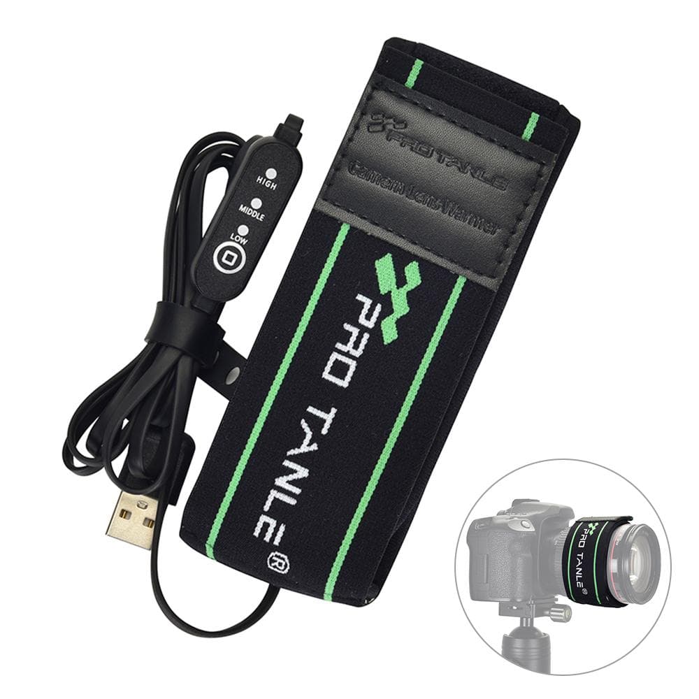 PRO TANLE USB Lens Heater 290mm/11.4in Camera Len Warmer 3 Temperature Levels Fast Even Heating for black