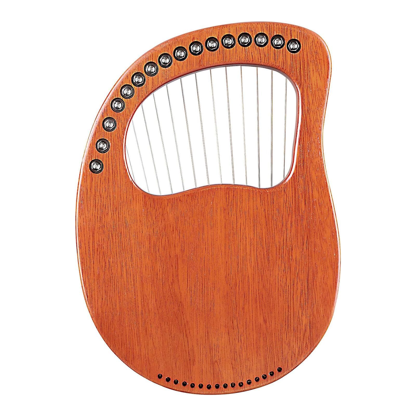 Walter.t 16-String Wooden Lyre Harp Metal Strings Mahogany String with Bag brown