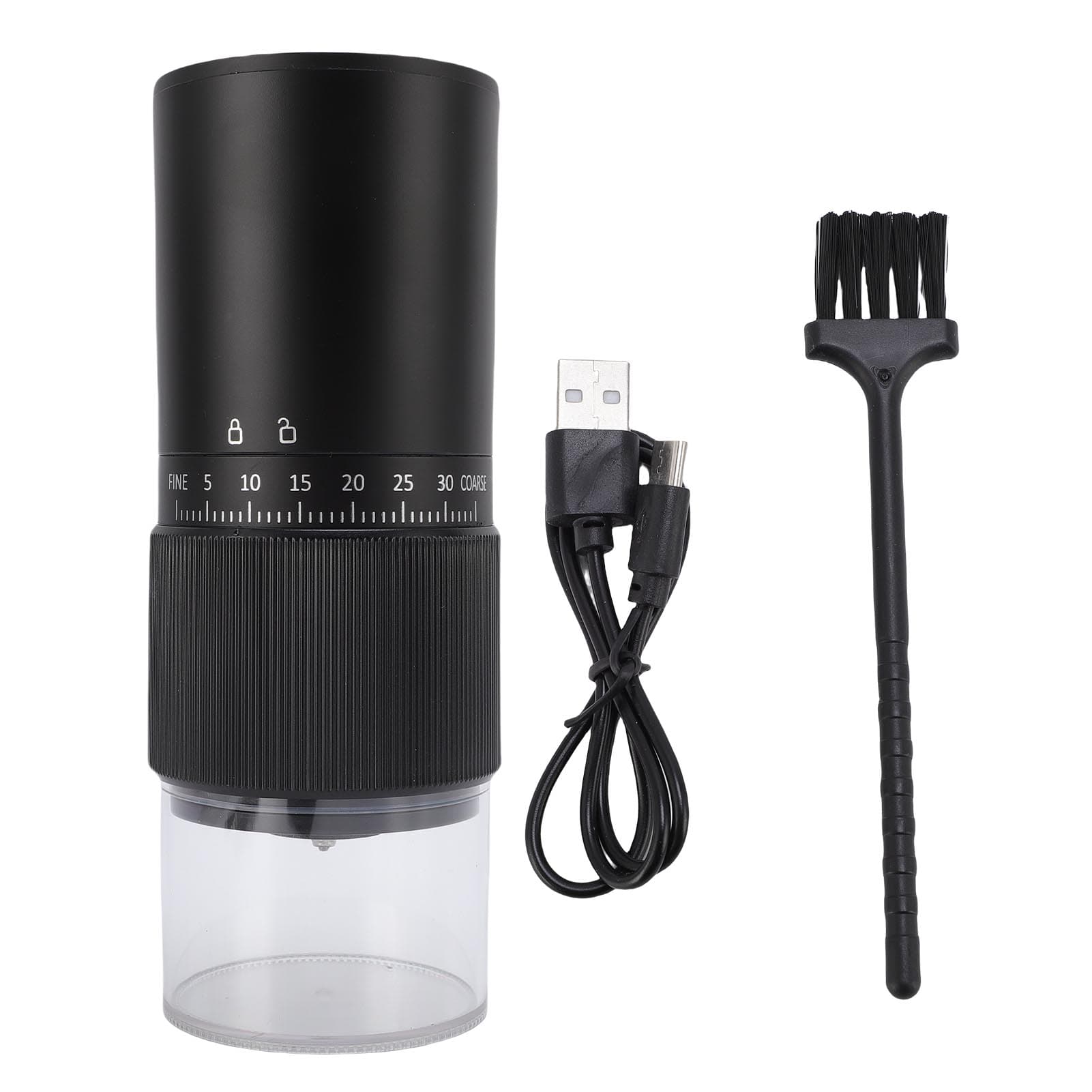 Electric Coffee Grinder Automatic Rechargeable Quiet Portable Coffee Grinding Machine with L(for 6.5-9kg) black