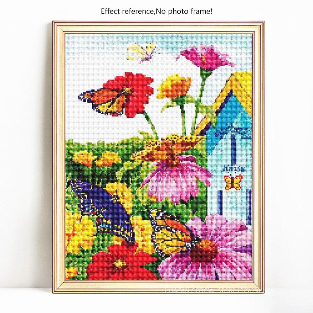 Diamond Painting Full Round Flower And Butterfly Embroidery Sale Picture Rhinestone Diamond 20X30