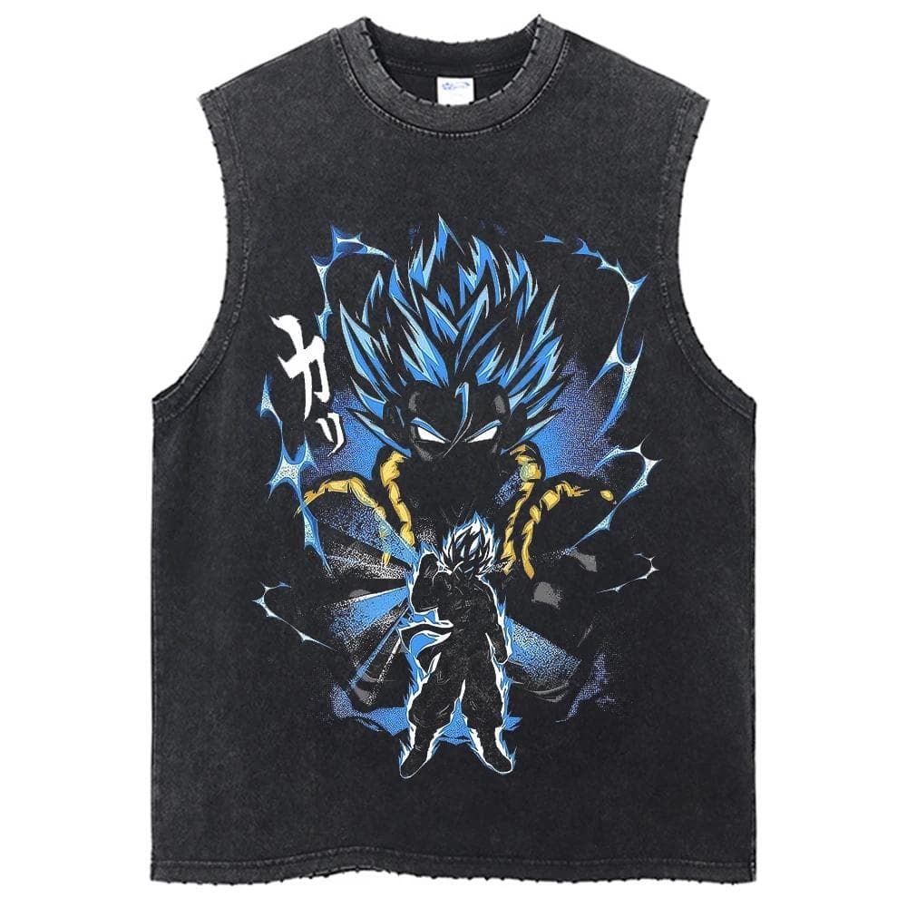 Dragon Ball Z T-shirts Harajuku Hip Hop Fashion Vintage Washed Anime Man Tops Tees Retro Manga Oversize Sleeveless Vest L