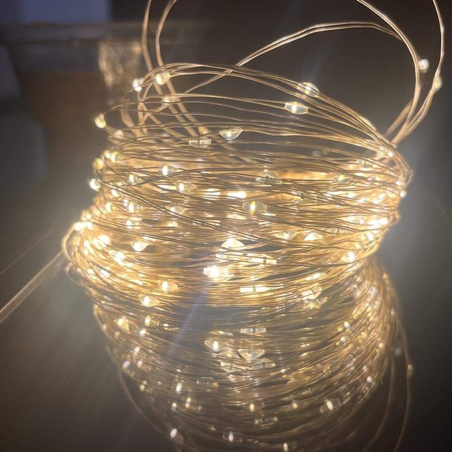 Led silver Wire Fairy Lights USB Powered LED String Lights outdoor waterproof Garland For Christmas Party Wedding DIY Decoration 10m warm white