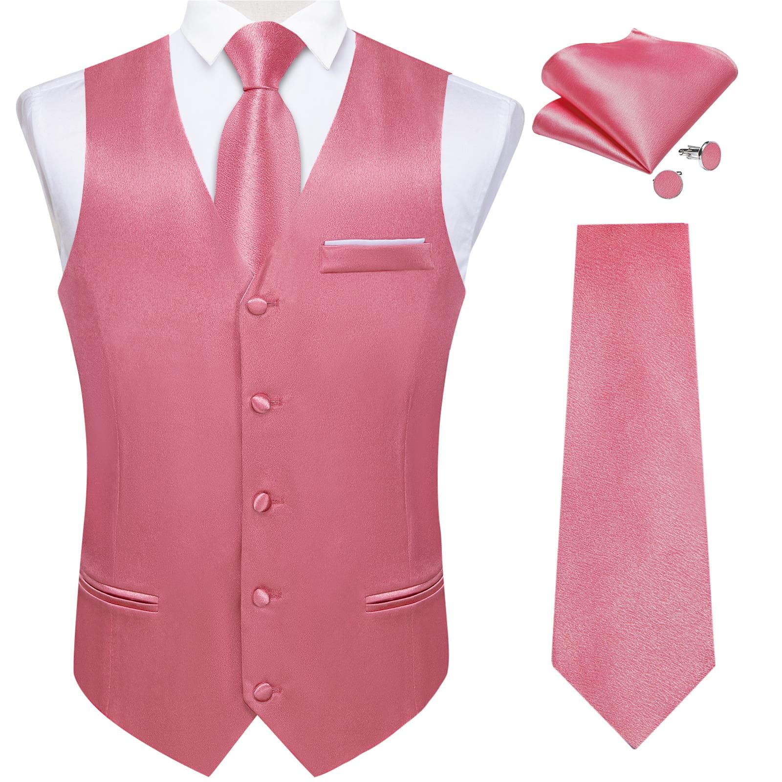 Dibangu Mens Yellow Paisley Vest Suit Waistcoat Hanky Cufflinks Tie Set Wedding M