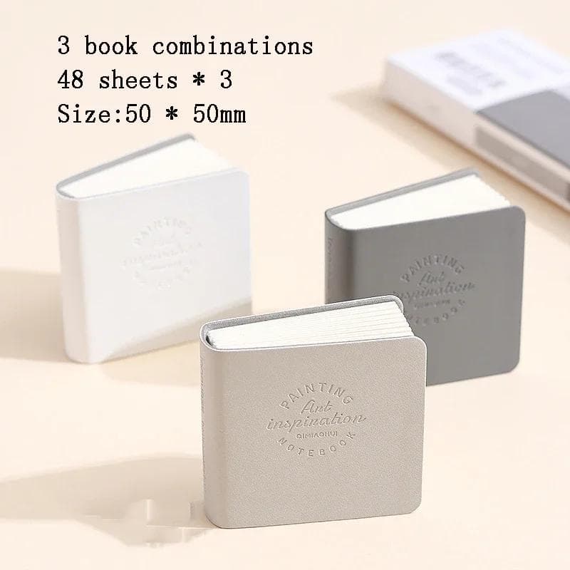 3Pcs Mini Drawing Book Square Watercolor Sketchbook Thick Paper 3 Book Painting Paper Work Relaxation Art Supplies
