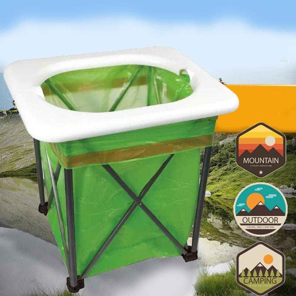 BRS94 1PCS Metal Portable Multi Functional Folding Emergency Mobile Seat Toilet for Outdoor