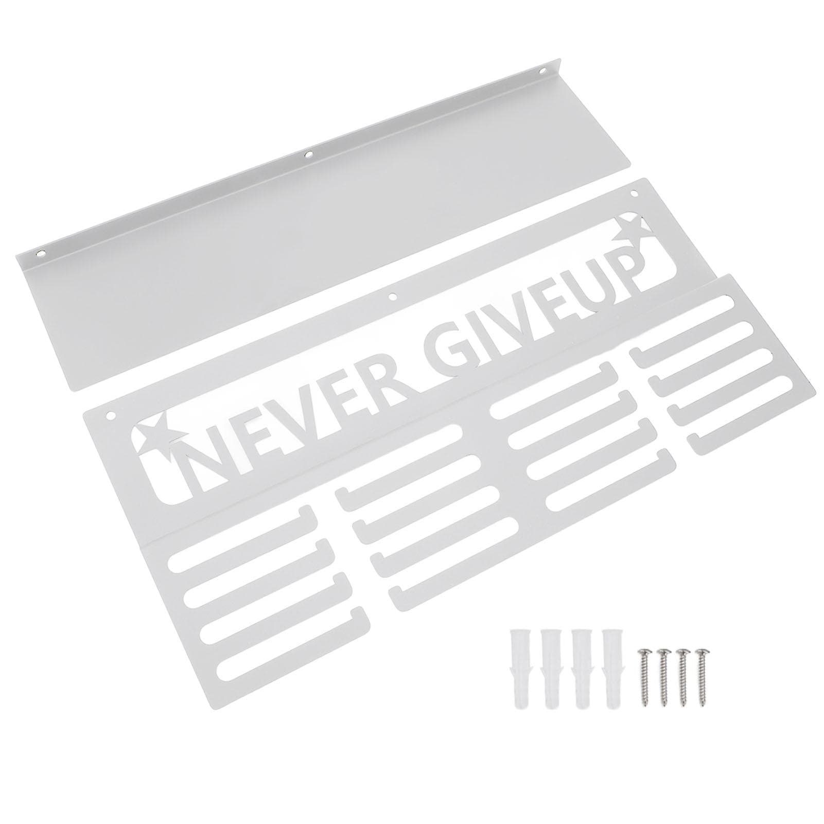Medal Hanger Display Multipurpose Innovative Wall Mounted Metal Awards Rack with Trophy Shelf for white