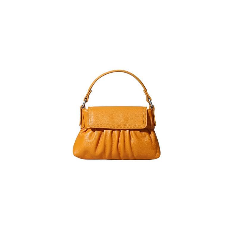 Wrinkled Leather Women's Bag Spring and Summer Fresh Leather Crossbody Small Bag Head Layer Leather Handbag Women's Bag