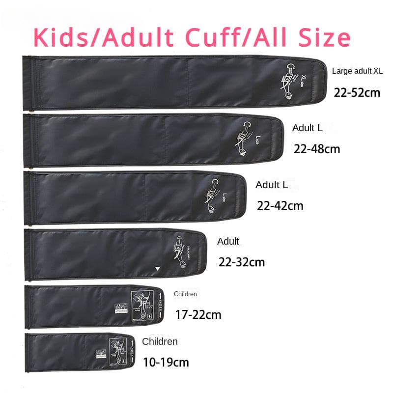 Universal Blood Pressure Monitor Cuff Kids Adult Extended Tonometer Kids Armband Accessories 22-52cm length dark blue